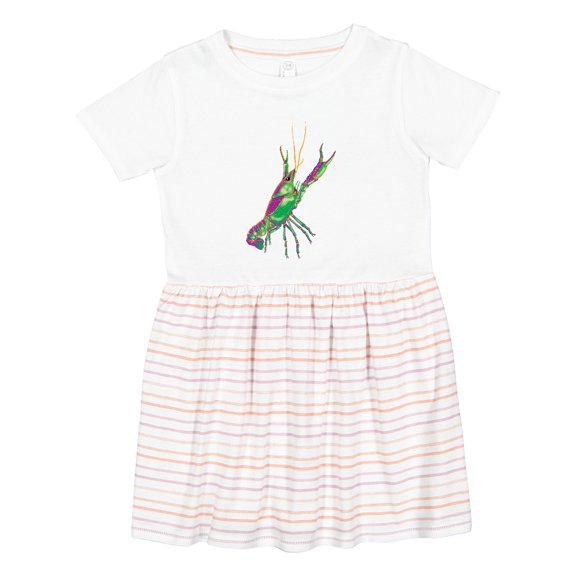 Inktastic Mardi Gras Crayfish Artsy Girls Toddler Dress