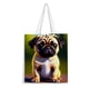 thumbnail image 1 of Pug Bolso de tela con estampado de lienzo para mujer, bolsa de compras reutilizable y estética, con cremallera interior, regalo para mujer,40*40cm., 1 of 6