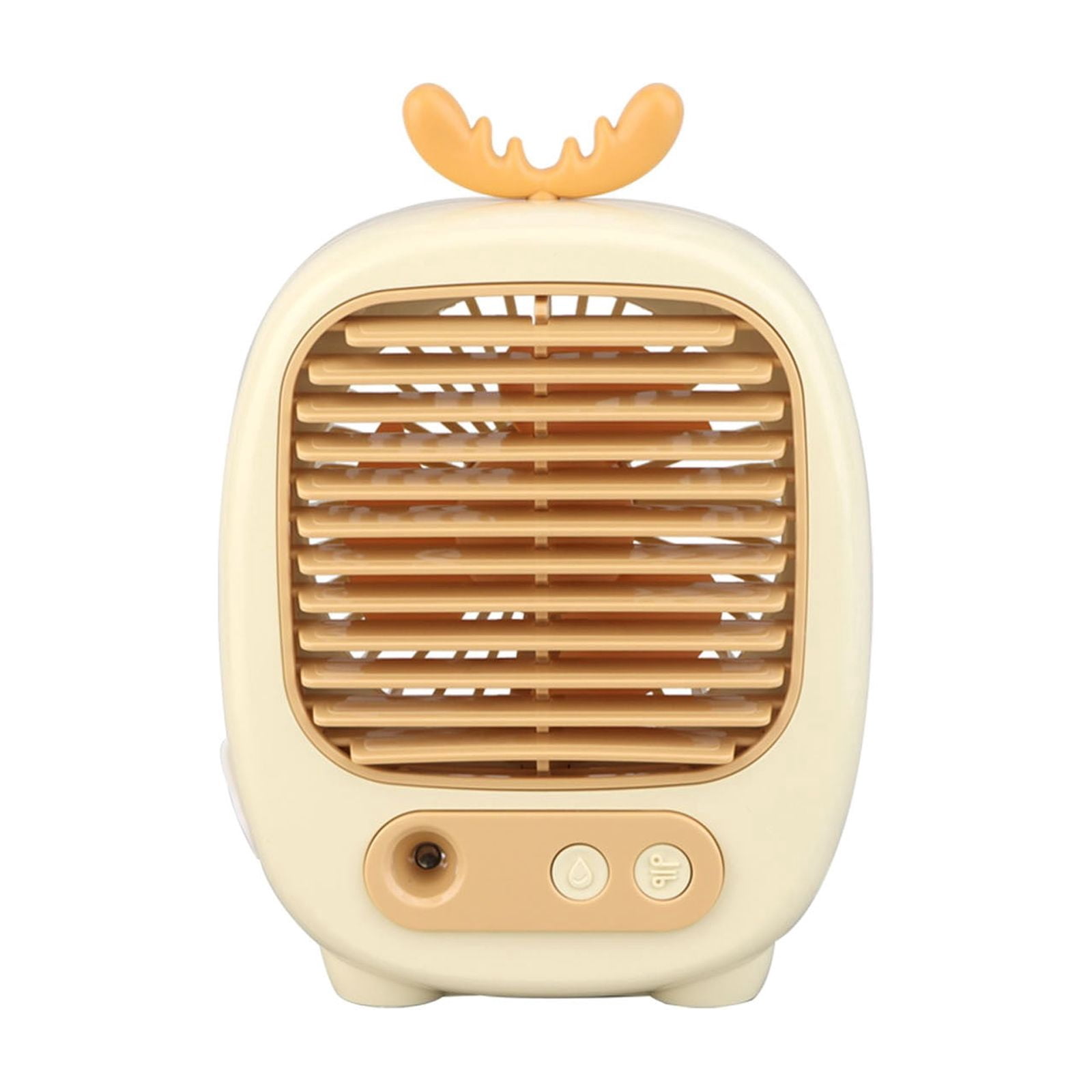 Cute Antler Design Portable Evaporative Air Cooler, 3-in-1 Mist Humidifier Desktop Fan for Home & Office