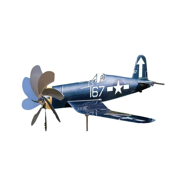 Birdeem Metal Airplane Windmill Airplane Wind Garden Decoration Airplane Wind Garden Plug-In