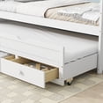 thumbnail image 3 of Miniyam Wood Twin Size Bed with Trundle, Storage Drawers for Kids, White, 3 of 8