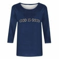 thumbnail image 4 of Bixock Plus Size Tops for Women,3/4 Length Sleeve Women's Tops,Blouse for Women Print Crew Neck Short Sleeve Plaid Print Loose Casual Lightweight Breathable Summer Tops, 4 of 4