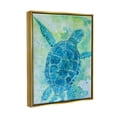thumbnail image 3 of Blue Sea Turtle Aquatic Bubbles Animals & Insects Painting Metallic Gold Framed Art Print Wall Art, 3 of 6