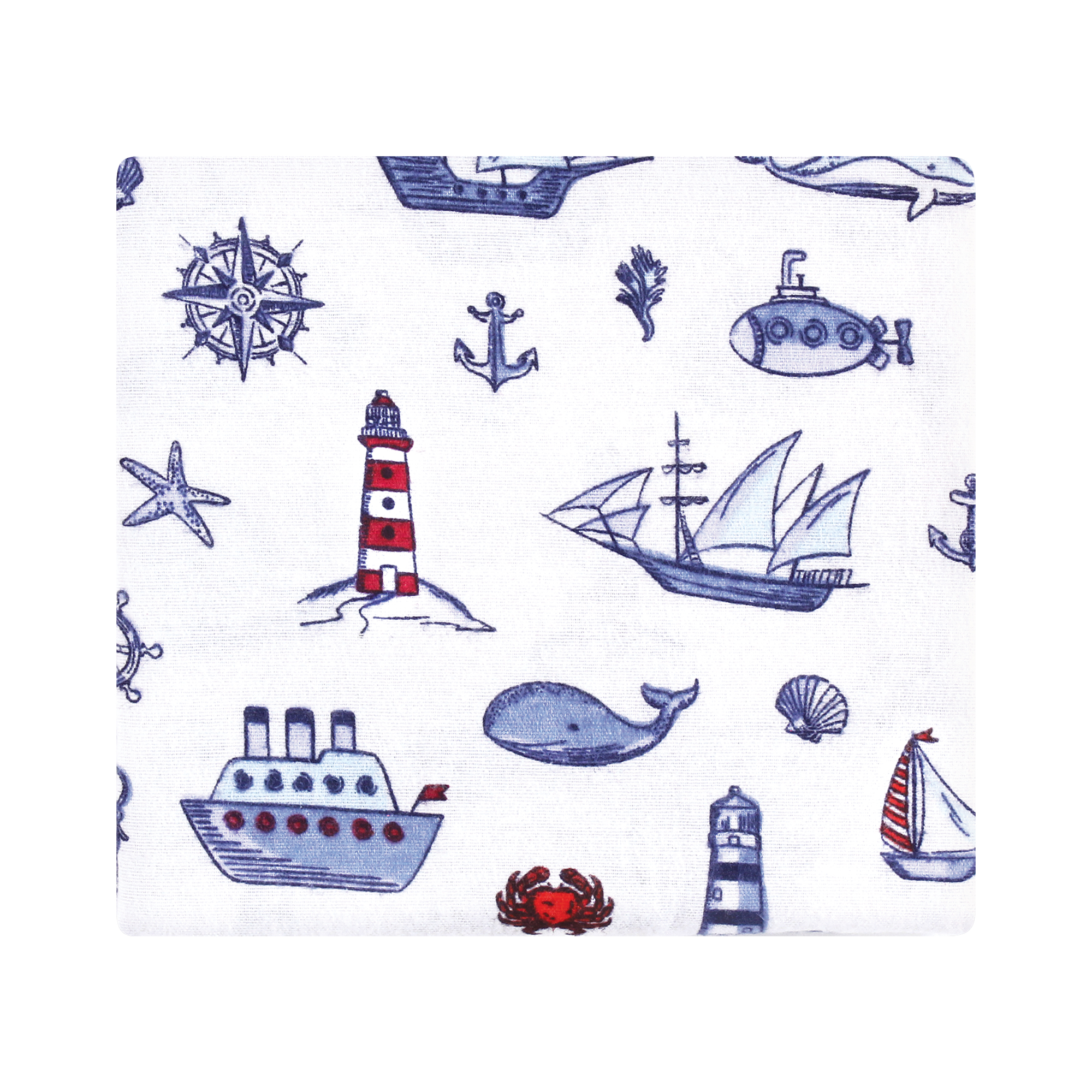 Hudson Baby Unisex Baby Cotton Poly Flannel Receiving Blankets, Lighthouse, One Size