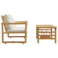thumbnail image 3 of vidaXL 2 Piece Garden Sofa Set with Cushions Bamboo, 3 of 5