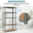 thumbnail image 4 of Costway 2 Pcs Étagère de Rangement Robuste 72 Pieds' en Acier Métal pour Garage 5 Niveaux Réglables Gris, 4 of 10