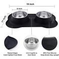 thumbnail image 2 of Pet Deluxe - Cuencos para perros de acero inoxidable sin derrames, alfombrilla de silicona antideslizante, juego de cuencos para comida y agua para perros, cuenco doble para perros, 2 of 5