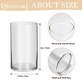 Glasseam Tall Clear Glass Cylinder 36 Pack Hurricane Candle Holders for