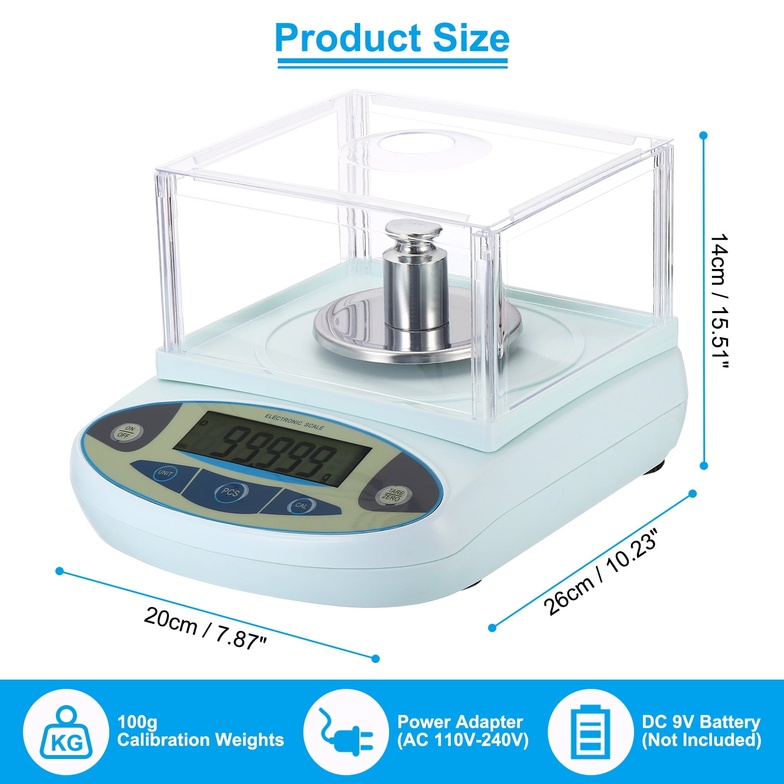 Uxcell Lab Scale 100gx0.001g, High Precision Electronic Analytical Balance Sensitive with Windshield