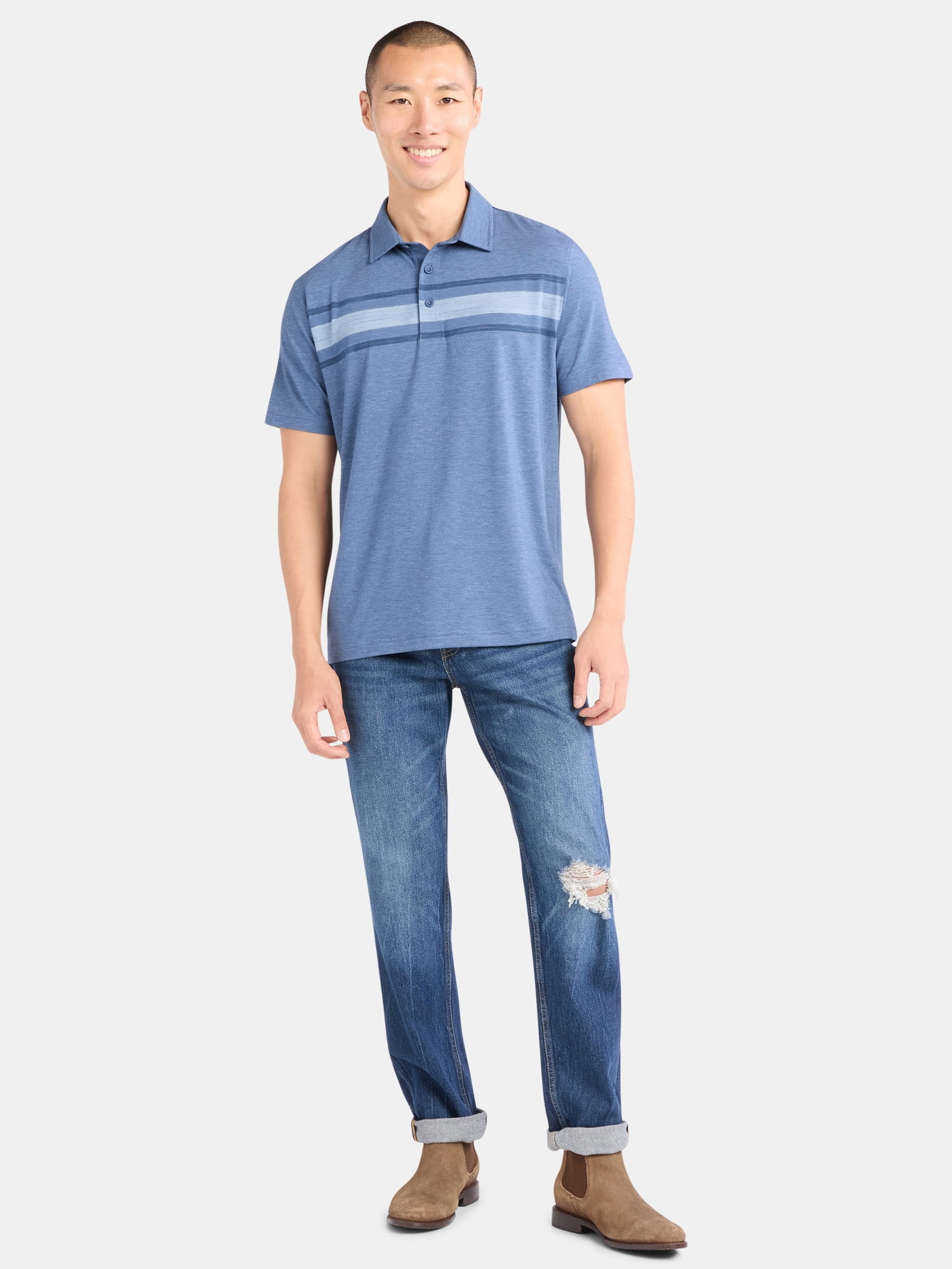 George Men's & Big Men's Poly Polo with Short Sleeves, Sizes S-3XL