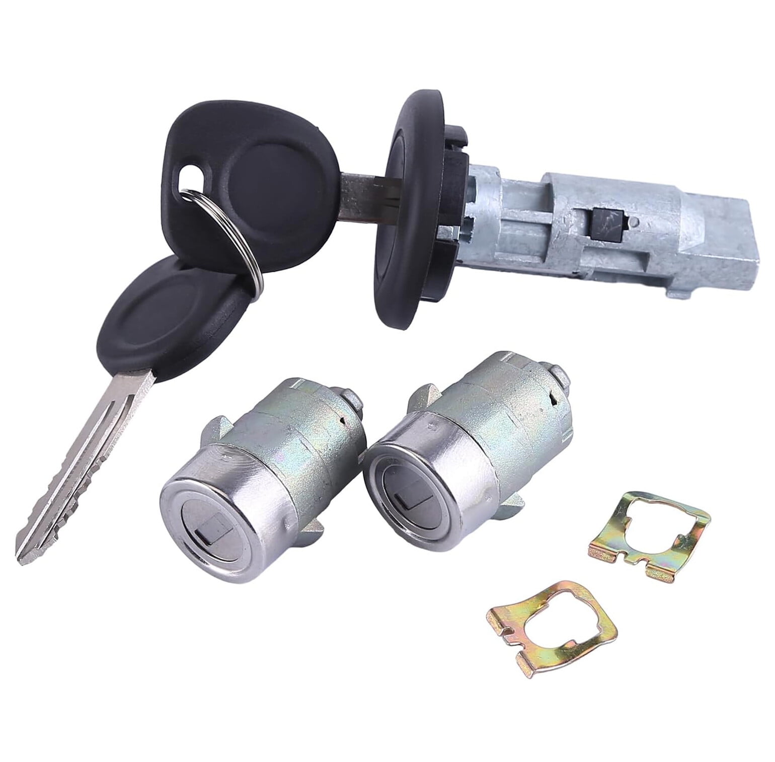 YIUIY Ignition Key Switch Cylinder Kit with 2 Keys and Door Locks For 01-07 Chevrolet