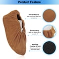 thumbnail image 4 of Uxcell Reusable Shoe Covers, Washable Thickened Boot Shoe Covers Non-Slip Shoe Protectors Covers, Brown 5 Pair, 4 of 6