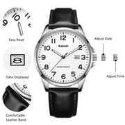 Watch for Men Minimalist Ultra Thin Wrist Watch Waterproof Quartz Analog Watch with Leather Strap -Gift for Men