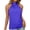 Blue, variant on Ladies Tops and Blouses Fashion Tops Casual Top High Neck Sleeveless Tshirt Beach Vacation Loose Fit Shirt on Sale
