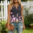 thumbnail image 4 of Favoffer Women's Printed Blouse V Neck Sleeveless Tank Lightweight Loose Fit Summer Daily Inner Outer Casual Top, 4 of 6