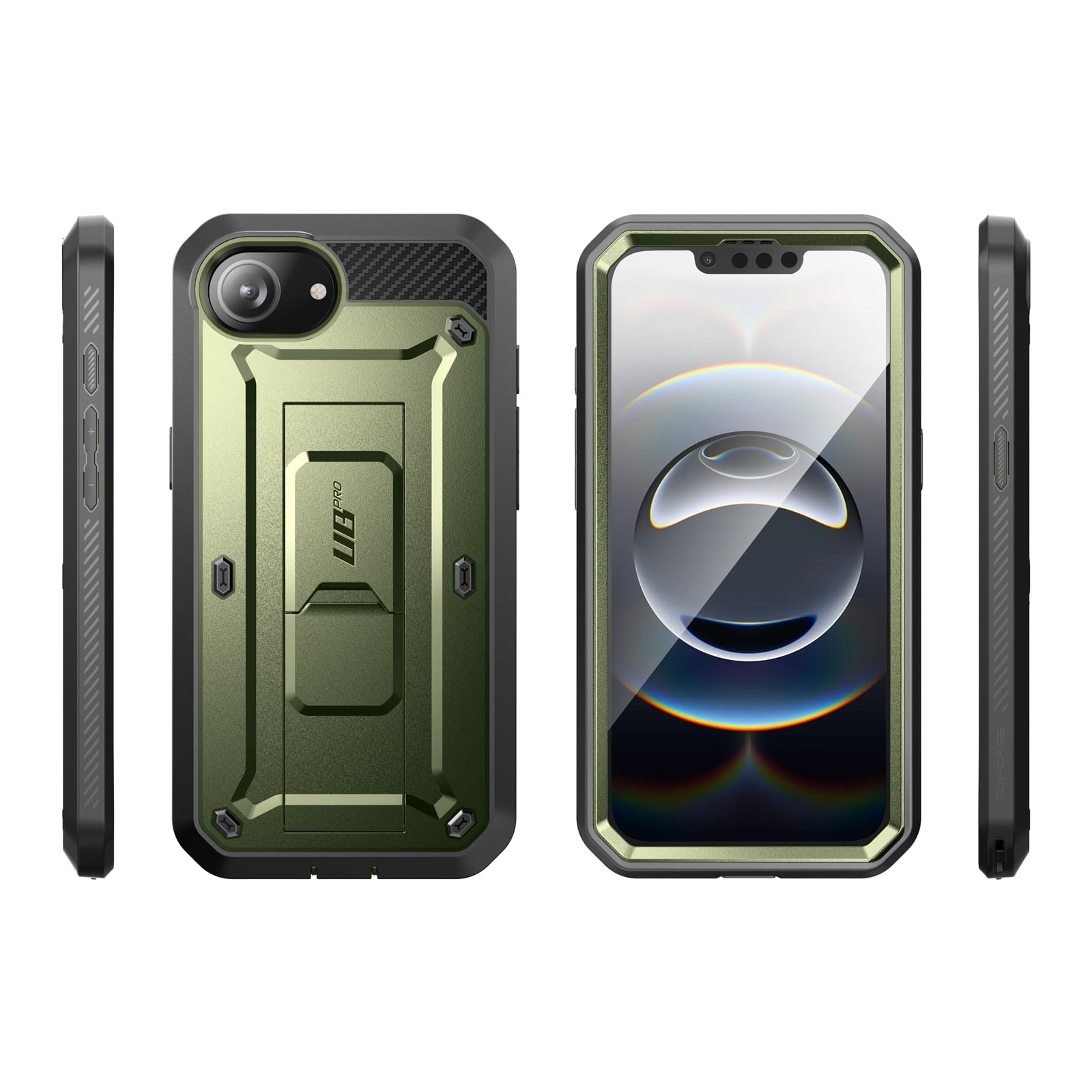 SUPCASE for iPhone 16e Case with Screen Protector (Unicorn Beetle Pro), [Built-in Stand & Belt-Clip] [Military-Grade Protection] Full Body Phone Case for iPhone 16e 6.1'' 2025, Guldan