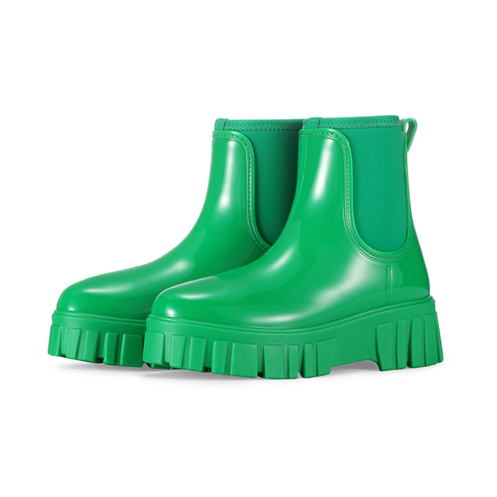 Wowcloth Women's Mid-Calf Rain Boots – Waterproof & Slip-Resistant Solid Color Design for Spring Summer Outdoor Wear, Japanese Style Casual Fashion