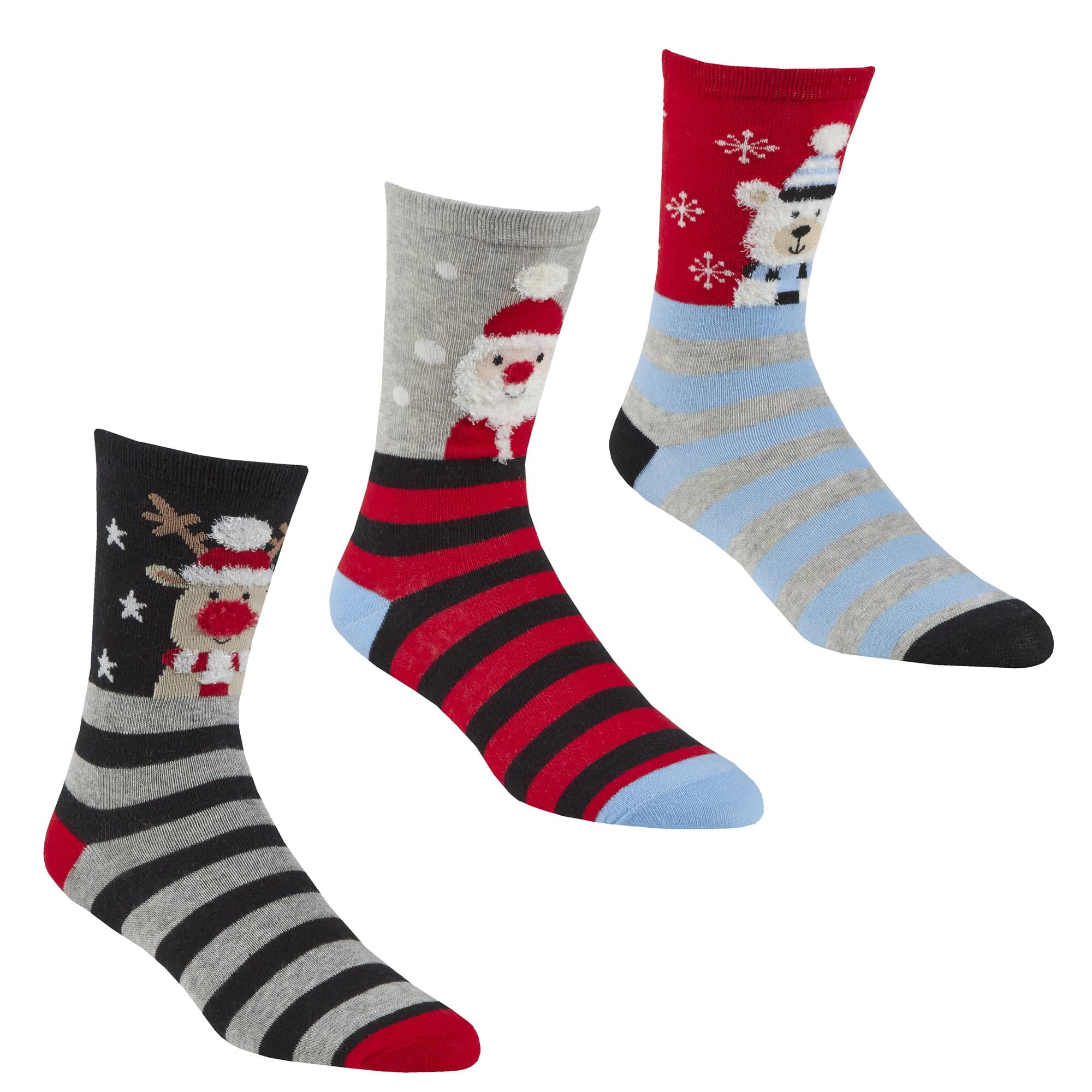 Adults 3 Pack Christmas Socks - Walmart.com