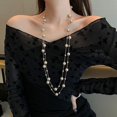 thumbnail image 3 of Long Double Strand Faux Pearl Statement Cocktail Party Necklace, 3 of 3