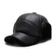 thumbnail image 1 of Ruifaya Gorras de béisbol de cuero sintético para hombre, gorros de invierno con orejeras, gorro cálido, regalo, 1 of 7
