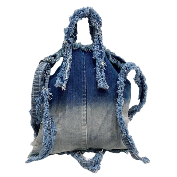 Trendy Korean Styles Denims Shoulder Bag for Fashion Enthusiasts Fringed Handbag