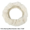thumbnail image 2 of Unique Bargains Universal Winter Warm Faux Fur Car Steering Wheel Cover with Handbrake Cover Gear Shift Cover Set Beige, 2 of 5