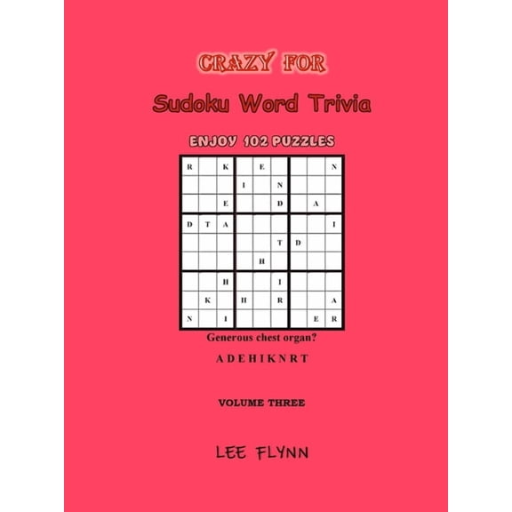 Sudoku Word Trivia Crazy For Sudoku Word Trivia: Volume Three, Book 3, (Paperback)