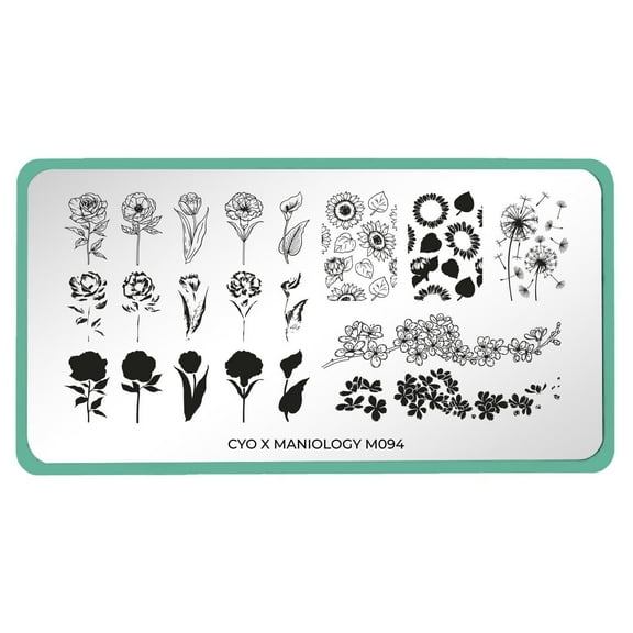 Maniology CYO Design Contest Layered Flowers (m094) Stainless Steel Nail Stamping Plate