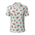 thumbnail image 2 of Daiia Watermelon Pattern Men’s Polo Shirts,Solid Deck Shirt,Classic Fit, Breathable Cotton Polo for Casual and Sport Wear-Large, 2 of 9