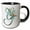Black/White, variant on 3drose, Green Boho Lily Monogram Initial G, 11oz Two-tone Red Mug