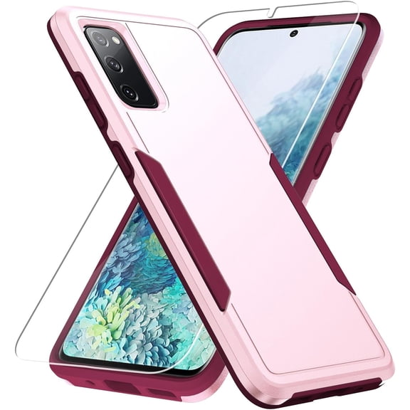 for Samsung Galaxy S20 FE 5G Case,Galaxy S20 FE 5G Case with Screen Protector [ Grade Drop Tested] Heavy-Duty Tough Rugged Shockproof Protective Case for Samung S20 FE 6.5", Pink