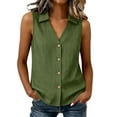 thumbnail image 2 of WCJM Summer Lightweight Cotton Linen Blend Sleeveless Collared Tank Top for Women V Neck Wood Button Down Casual Relaxed Fit Breathable Everyday Sleeveless Collared Blouse Vest Shirt, 2 of 6