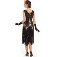 thumbnail image 5 of PrettyGuide Women's Flapper Dresses Sequin Pearl Fringe Dress V Neck 1920s Dress Art Deco Great Gatsby Dress, 5 of 8