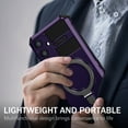 thumbnail image 4 of Allytechgroup Militargy Grade Shockproof Case for Samsung Galaxy S24 FE, Magnetic Cover Compatible with Magsafe & Car Mount Ring Kickstand Bumper Case for Women Men, Purple, 4 of 10