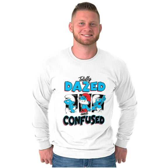 The Smurfs Totally Dazed and Confused Long Sleeve TShirt Men Women Brisco Brands S