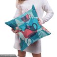 thumbnail image 4 of Ambesonne Tea Party Fabric by the Yard Upholstery, Crockery Silhouettes, 5 Yards, Dark Coral Pale Blue, 4 of 4