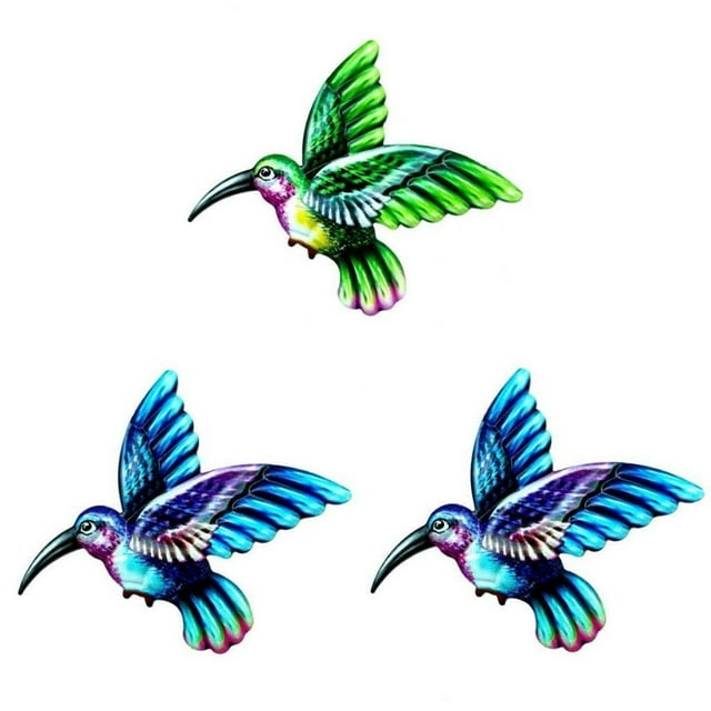 Decoraciones para colgar de colibrí Shamjiam Escultura de pared de pájaro
