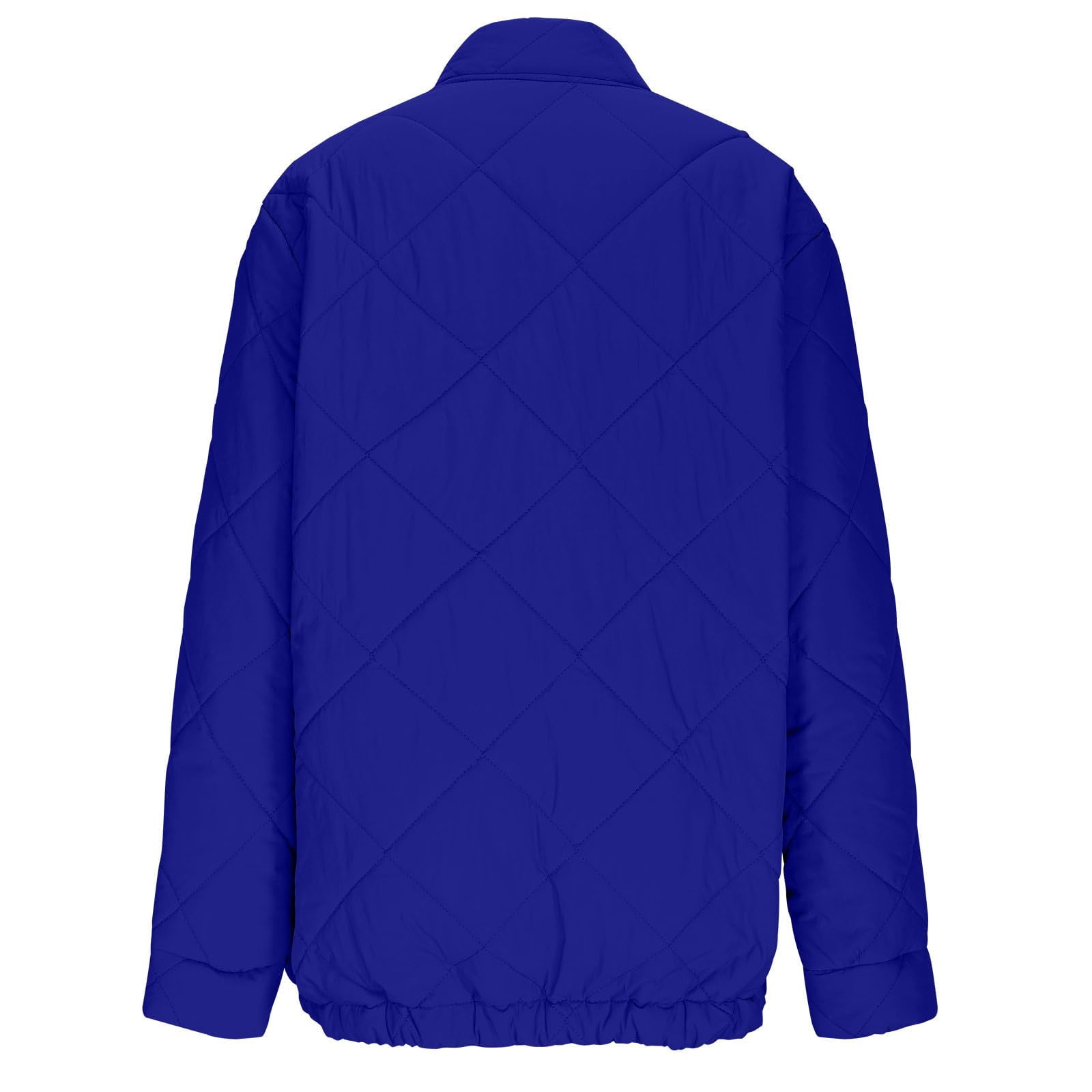 Women's Diamond Quilted Crop Jackets Lightweight Casual Bomber Jacket Warm Winter Zip Up Short Coats with Pockets