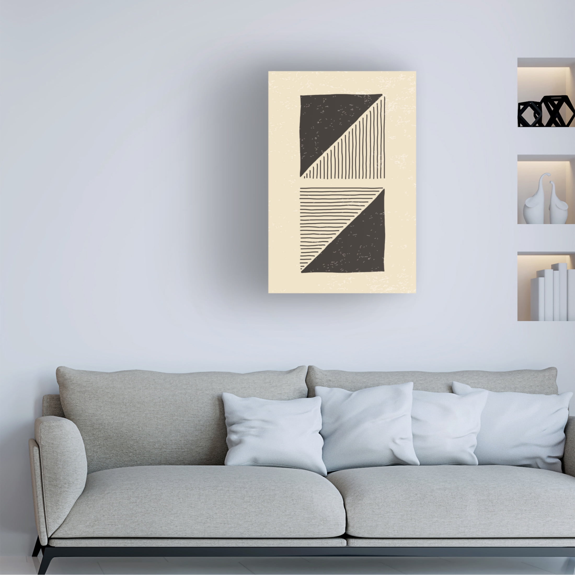 Trademark Fine Art jay stanley Abstract Black Set 4 Canvas Wall Art
