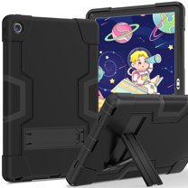 Dteck Case for Lenovo Tab M10 Plus 2022 10.6 inch, Heavy Duty Hybrid Shockproof Rugged Drop Protection Cover Built with Kickstand for Lenovo TB125FU/TB128FU/TB128XU Tablet, Black