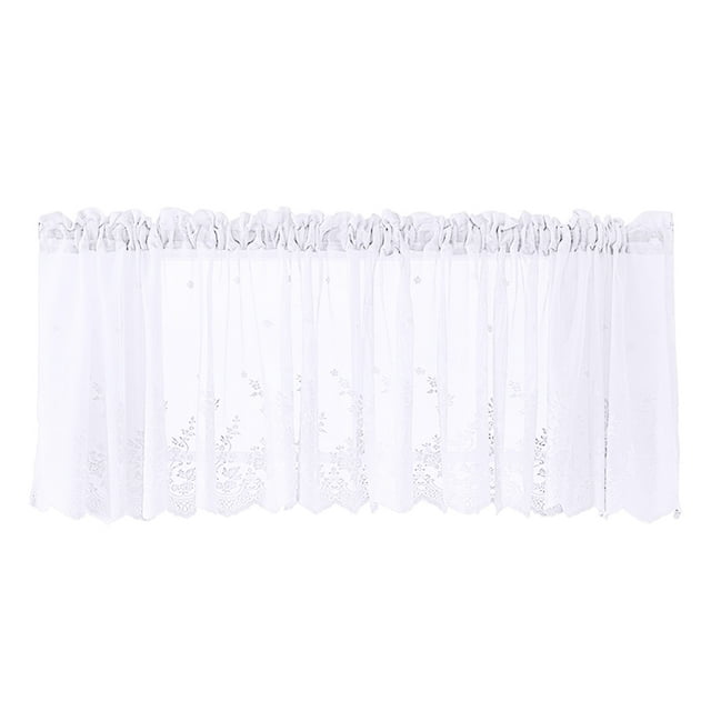 Cortinas de ventana Corta Bordadas Florales Zulema Gasa 137x61cm