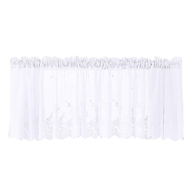 Cortinas de ventana Corta Bordadas Florales Zulema Gasa 137x61cm