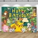 thumbnail image 2 of Fondo de fotografía de feliz cumpleaños de Pokémon, decoración para baby shower de niños y niños, pancarta de fondo de anime de Pikachu, monstruo de bolsillo, 2 of 5