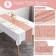 thumbnail image 4 of 6 Pack Rose Gold Sequin Table Runners 12" x 72" Sparkle Sequin Table Cloths for Wedding Party Banquet Bridal Shower Decorations, 4 of 14