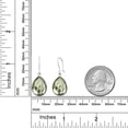thumbnail image 4 of Gem Stone King 925 Sterling Silver Green Prasiolite Dangle Fishhook Drop Wire Earrings for Women (13.00 Cttw, Gemstone Birthstone, Pear Shape 16X12MM), 4 of 5