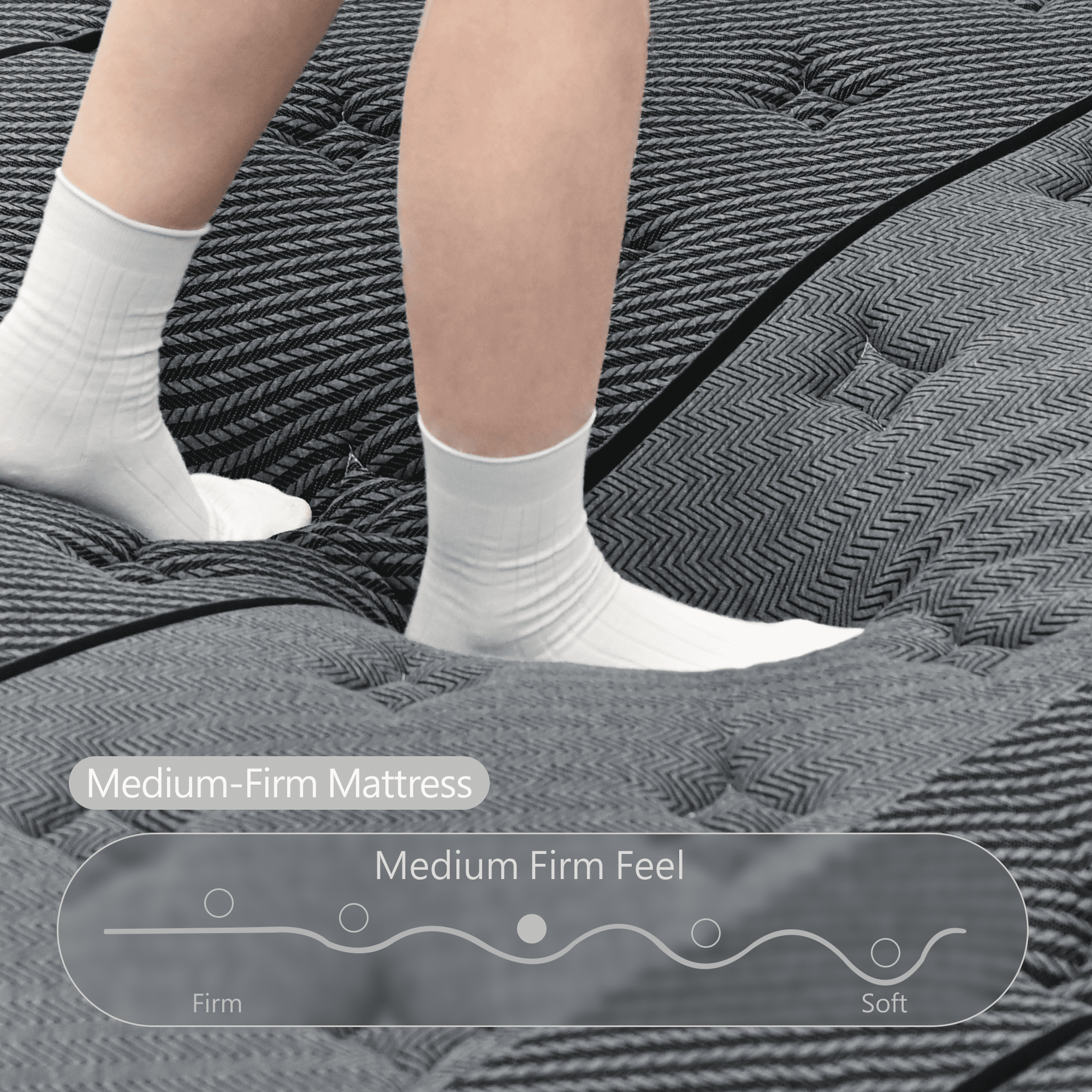 12 Inch Queen Size Mattress, Gray Cooling Gel Memory Foam & Spring Hybrid Medium Firm Comfort Queen Mattress in a Box,Adult,CertiPUR-US