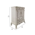 thumbnail image 5 of Benjara Aurora 55" Carved Wood Chest- 5 Drawers- 2 Door Cabinet- Bone White, 5 of 6
