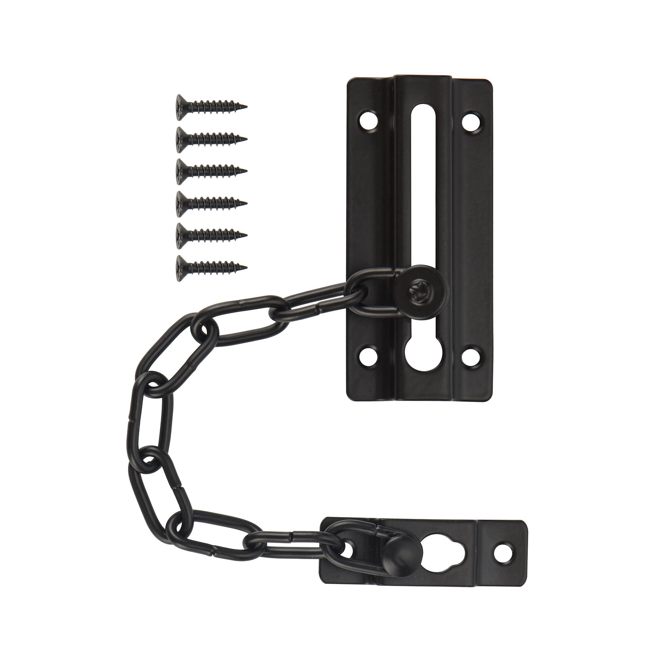 Hyper Tough 4-1/2 in. Privacy Door Chain, Matte Black, 2 Pack