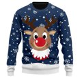 thumbnail image 5 of JIKNTTR Mens Christmas Sweater Fashion Christmas Print Crewneck Sweatshirt For Men Women Holiday Graphic Pullover Tops Lightweight Comfy Sweaters, 5 of 5