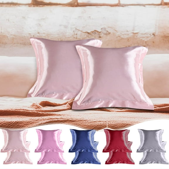 Twfbrm Satin Pillowcases for Hair and Skin, Simulated Silk Pillowcases 20*20" Pillow Cases Set of 2, Silky Pillow Cover with Envelope Closure